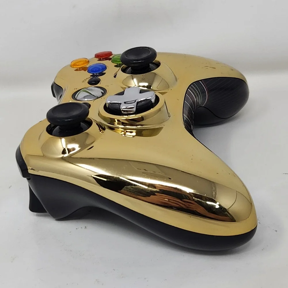 C3PO Star Wars Microsoft Xbox 360 Wireless Controller Chrome Gold READ